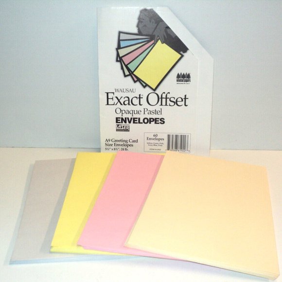 39 Wausau Exact Offset Opaque Pastel Envelopes Greeting Size 5 3/4" x 8 3/4" - Picture 1 of 6